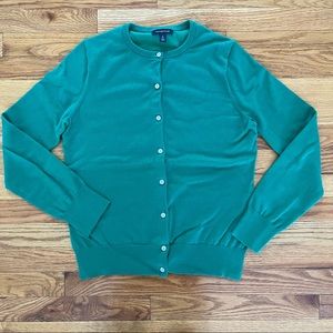 Women’s Lands End cardigan sweater, size Small, Green